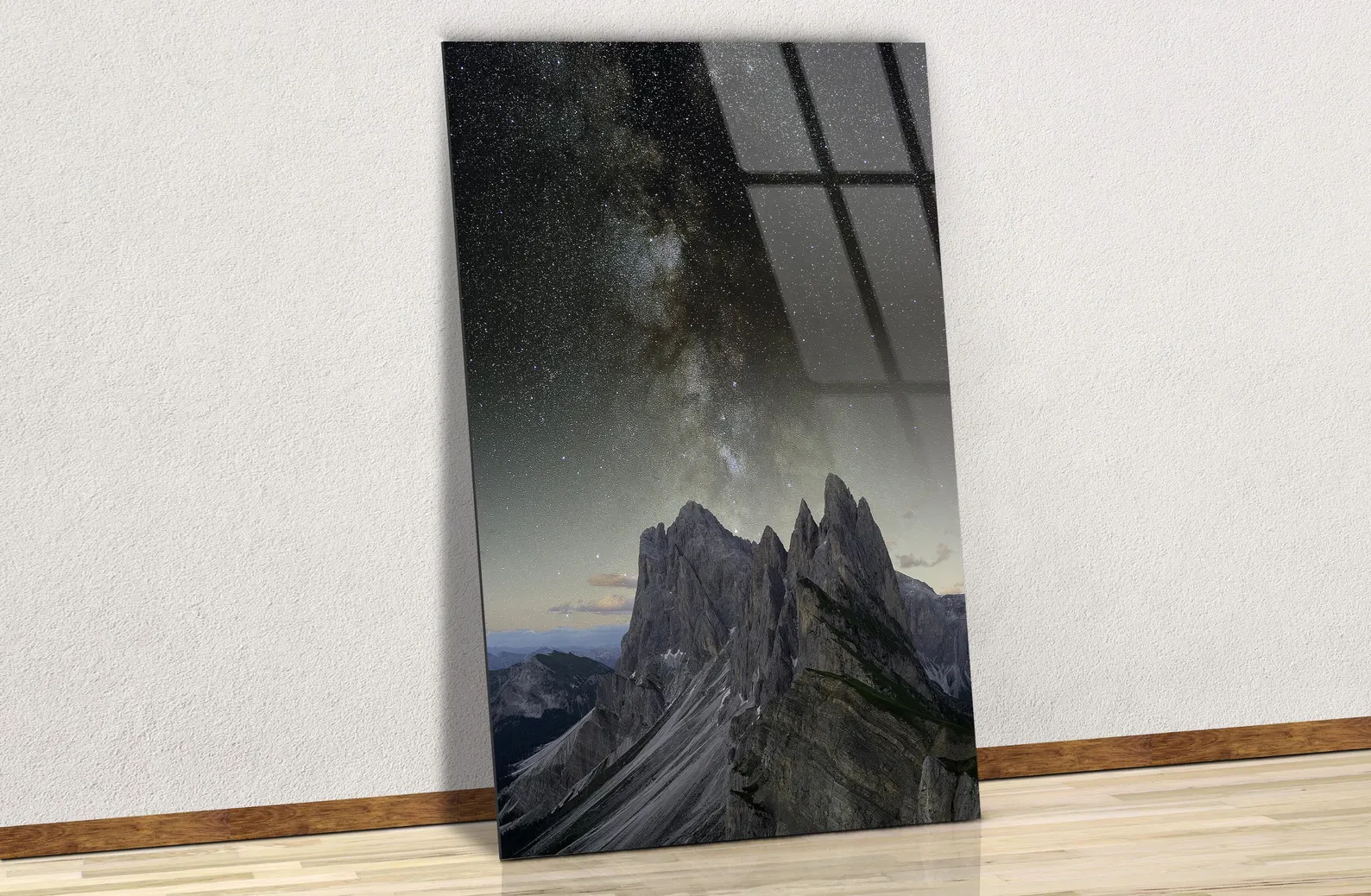 Voie lactée des Dolomites – Art mural sur aluminium brillant.