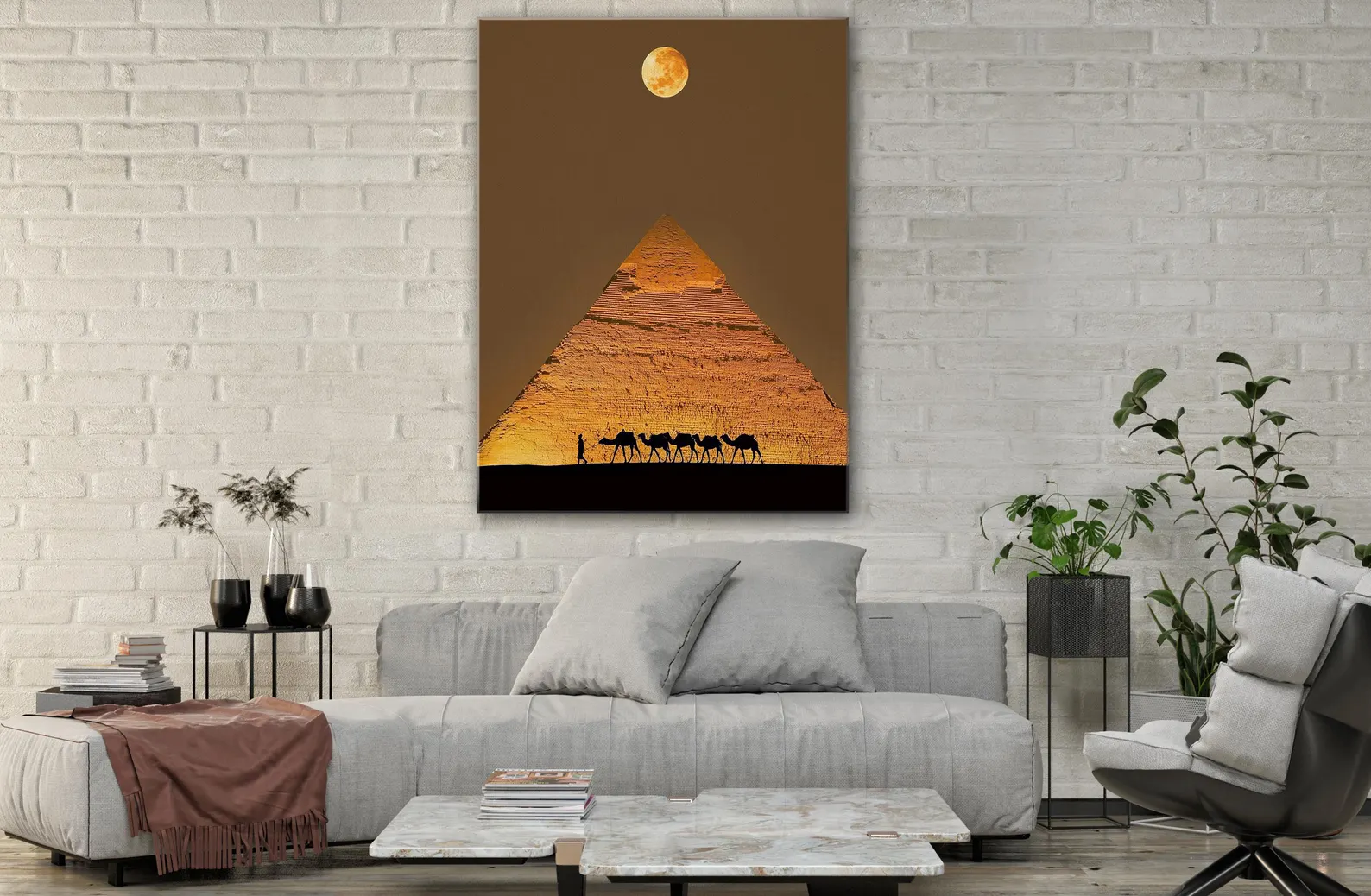 Art mural Pyramides de Gizeh – Impression sur plaque aluminium brillante. – Image 4