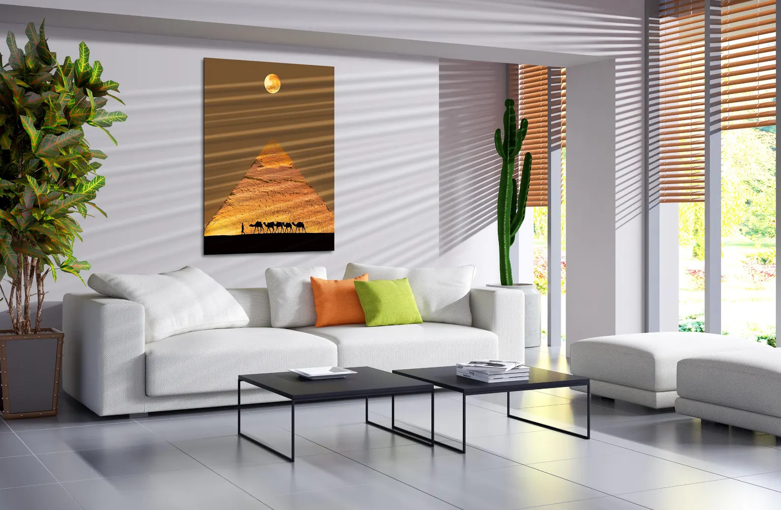 Art mural Pyramides de Gizeh – Impression sur plaque aluminium brillante. – Image 3