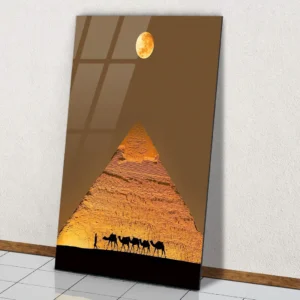 Art mural Pyramides de Gizeh – Impression sur plaque aluminium brillante.