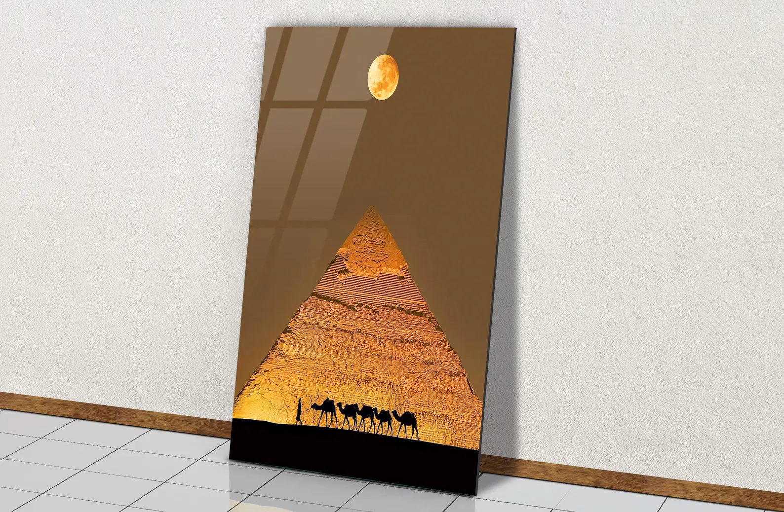 Art mural Pyramides de Gizeh – Impression sur plaque aluminium brillante.