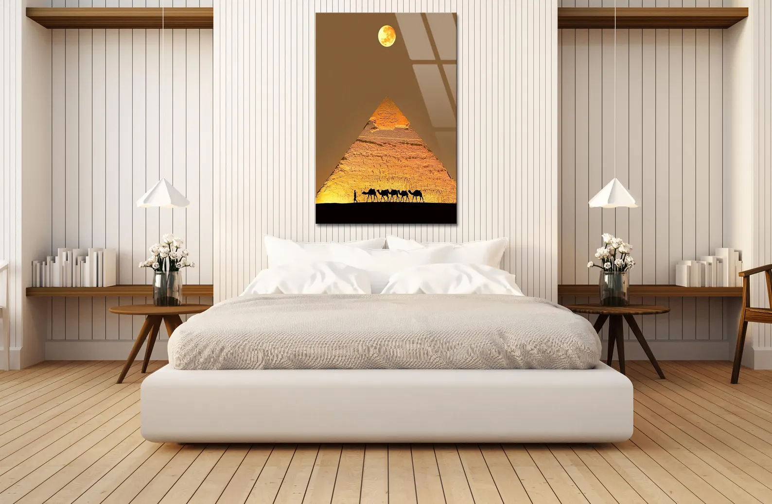 Art mural Pyramides de Gizeh – Impression sur plaque aluminium brillante. – Image 2